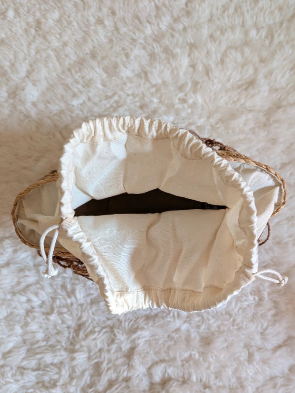 NWT J. Crew Sedona Basket Bag in Straw with Mesh (color: burnt caramel) - Picture 5 of 9